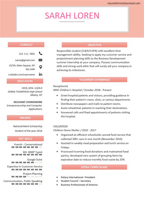 It's okay to brag a bit on your resume. Student Resume For Internship - Database - Letter Templates