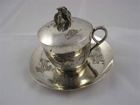 Silver Plated Lidded Cup And Saucer Japan Late Meiji Catawiki