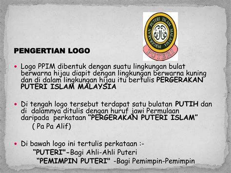 Persatuan puteri islam malaysia can be abbreviated as ppim. Logo Persatuan Puteri Islam Malaysia