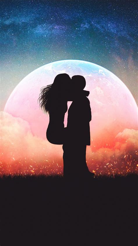 Romantic Kissing Couple Silhouette Wallpapers Hd Wallpapers Id 29821