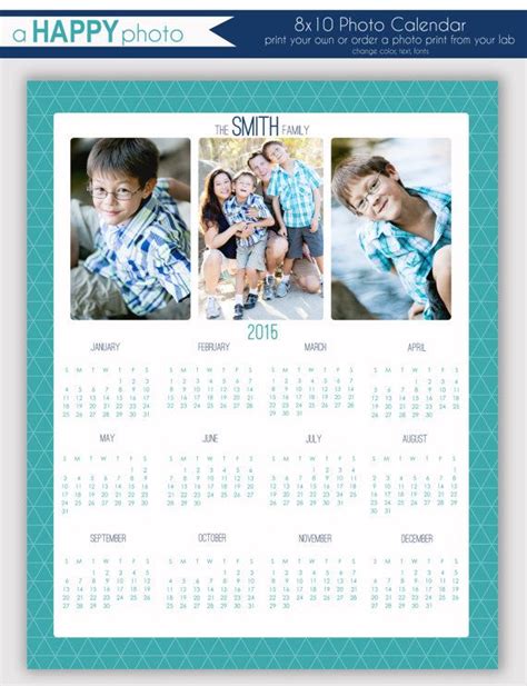 2015 Simple 3 Photo Calendar 8x10 Photographer Calendar Etsy