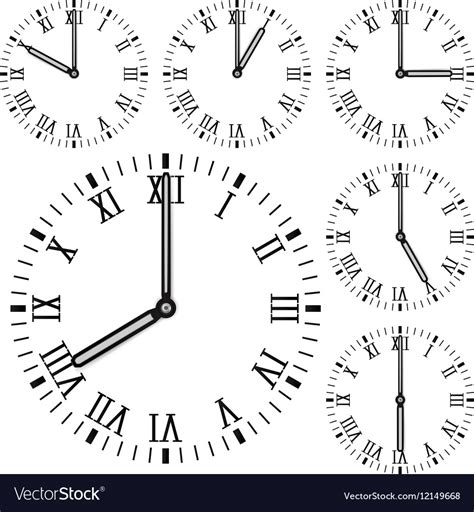 Clock Face Roman Numerals Royalty Free Vector Image