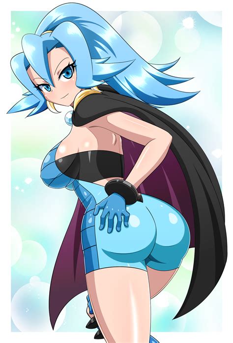 Rule 34 Ass Big Breasts Blue Eyes Blue Hair Clair Pokemon Female Female Only Fully Clothed