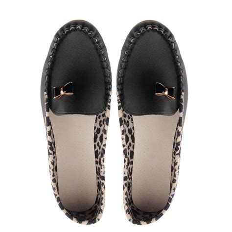 Best Price Fashion Women Leather Leopard Casual Slip On Dolly Ballet