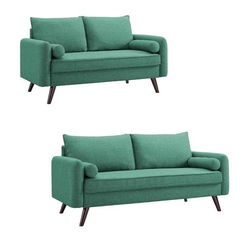 Lifestyle Solutions Mid Century Modern 2 Piece Sofa And Loveseat Set In