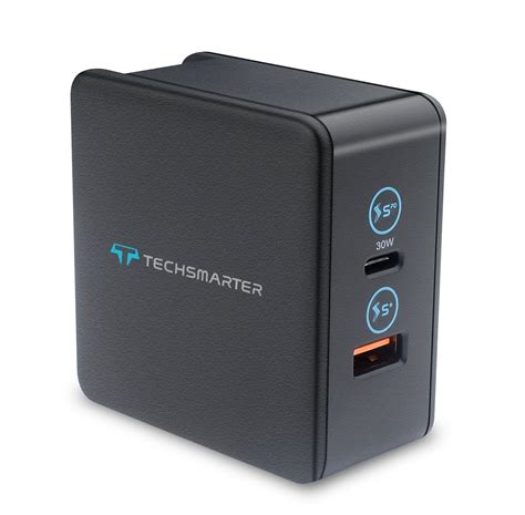 Techsmarter 48w Dual Usb C Pd Fast Charging Wall Charger With 30w Power