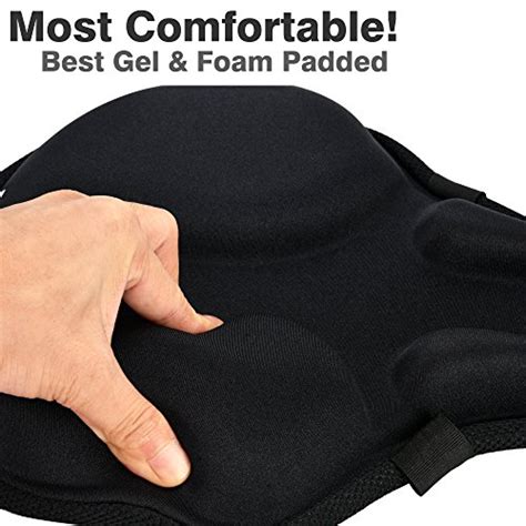 Daway Comfortable Exercise Bike Seat Cover C6 Large Wide Foam And Gel Padded Bicycle Saddle