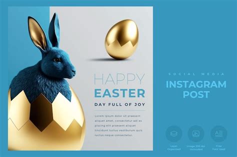 Premium Psd Happy Easter Day Instagram Post