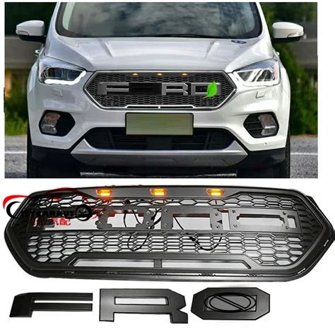 Modified Led Front Racing Grille Grills Abs Mask Bumper Raptor Grill