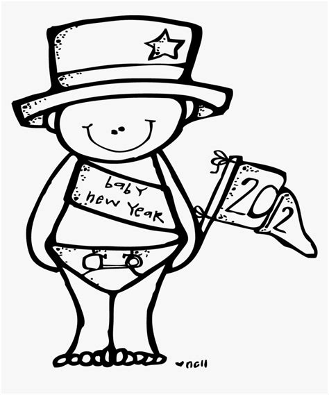Melonheadz Baby New Years Clip Art Black And White Hd Png Download