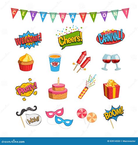 Party Comic Posters Cartoon Vector 210538367