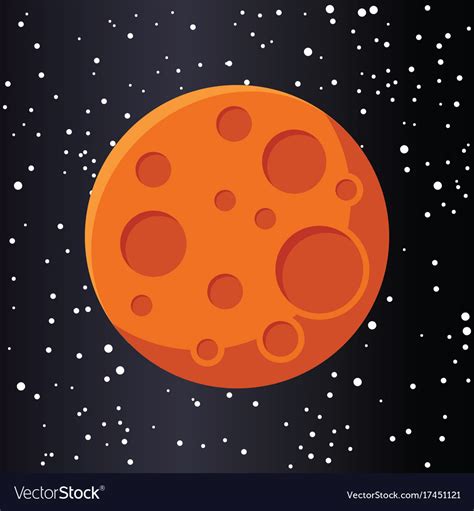 Red Planet Mars In Space Royalty Free Vector Image