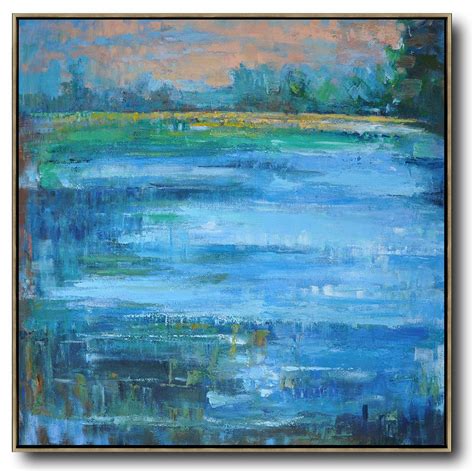 Hand Painted Oversized Abstract Landscape Oil Painting By Jackson
