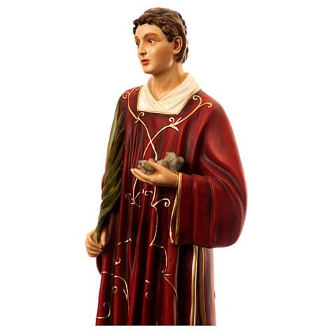 Saint Stephen Statue 110 Cm In Painted Fiberglass For Outdoors
