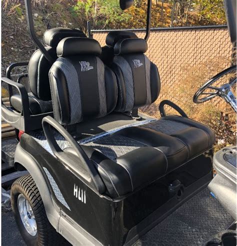 Luxury Exclusive Two Tone With Stripe And Headrest High Back Golf Cart Seat