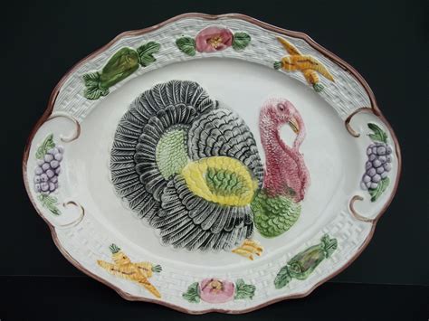 Beautiful Vintage Colorful Turkey Platter Made In California Turkey