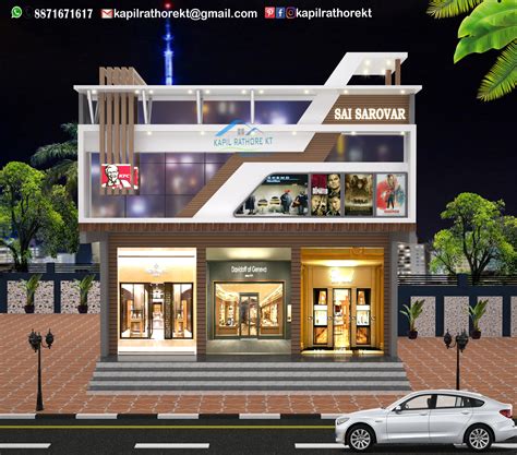 Elevation For Commercial Complexshowroom Design Facade Architecture