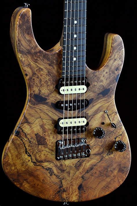 Suhr Custom Modern Natural Spalted Maple Satin Top W Black Limba Back