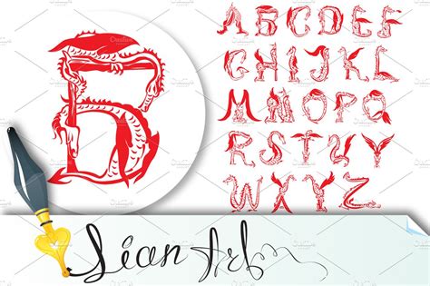 V2.0 more fonts, textures, and textcraft pro option for extra large font sizes. dragon alphabet, fantasy dragon font | Pre-Designed ...