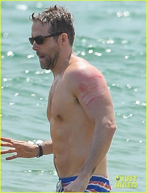 Ryan Reynolds Shows Off Leg Tattoos While Shirtless Photos Photo