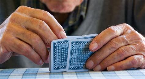 Hands And Play Cards Stock Image Image Of Senior Holding 7537227