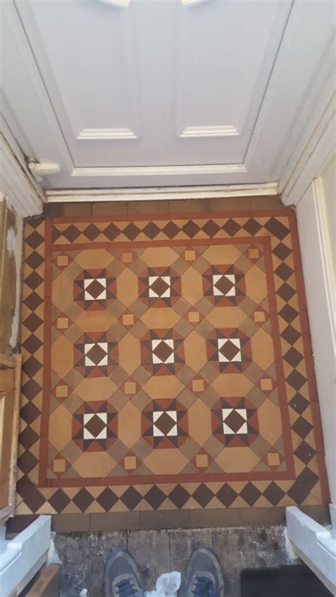 Victorian Tiled Porch Hidden Under Vinyl Restored In Lytham Tile
