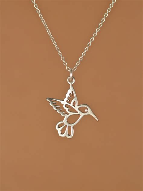 Silver Humming Bird Necklace Bird Jewelry Gold Hummingbird Necklace