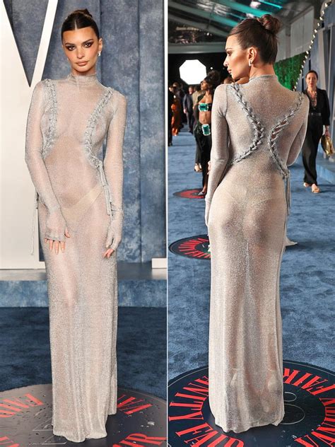 Emily Ratajkowski Proves Shes The Master Of The Naked Dress At 2023 Oscars Afterparty