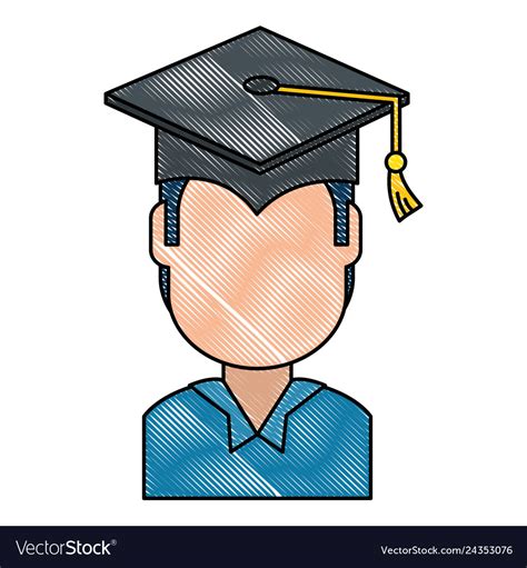 Student Graduated Avatar Character Royalty Free Vector Image