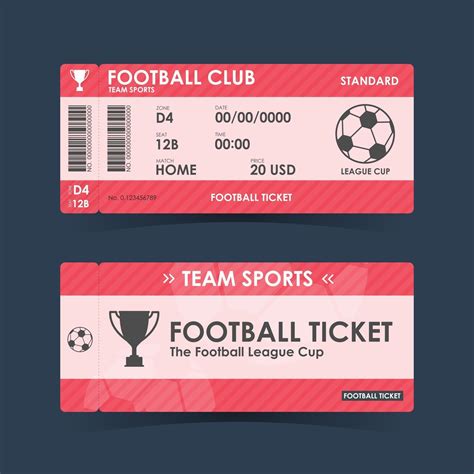 Football Soccer Ticket Guidelines For Element Design 2991538 Vector
