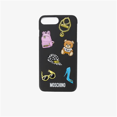 Moschino Sticker Detailed Iphone 7 Plus Case Browns