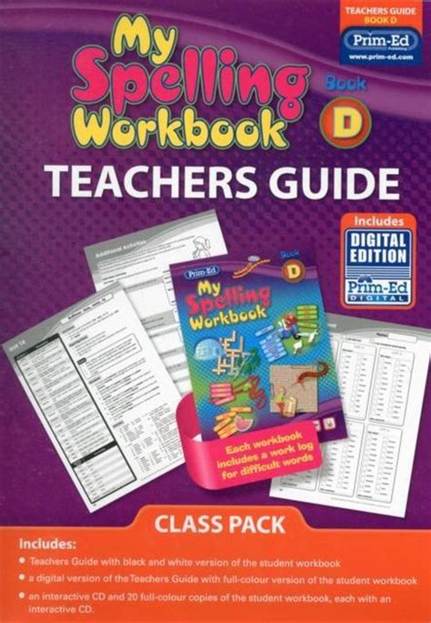 My Spelling Workbook Book D Class Pack