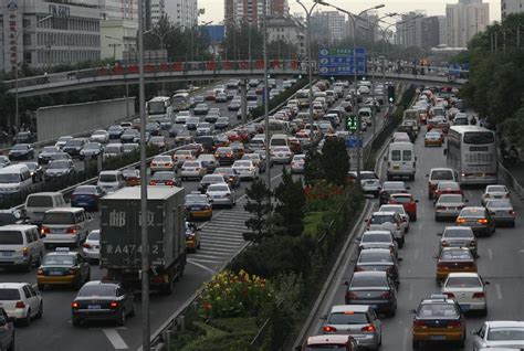 Traffic Jam Seen In Beijing Before Start Of Mid Autumn Day Holiday
