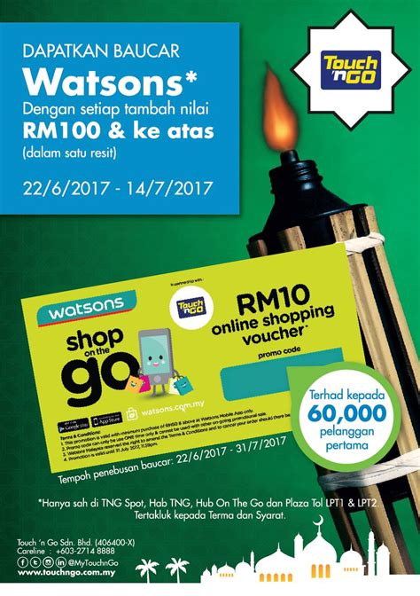 After you buy a tng card, you should register it online at the mytouchngo portal. Reload Touch 'n Go Card RM100 FREE RM10 Watsons Voucher ...
