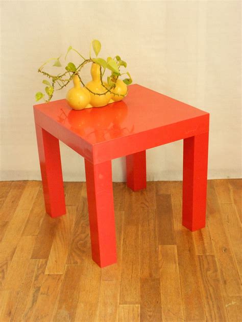 Mid Century Side Table By Parsons In Retro Orange Mid Century Side