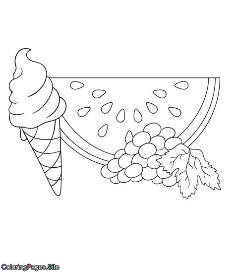 Summer Food Coloring Page Coloring Pages Online