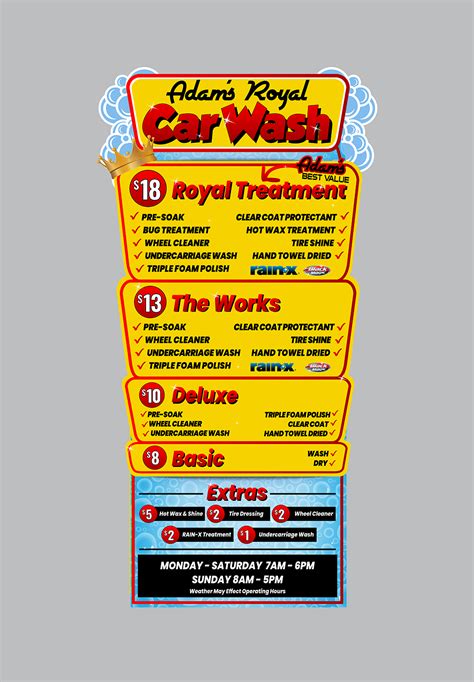 Menu Board For Car Wash 23 Signage Designs For A Business In United