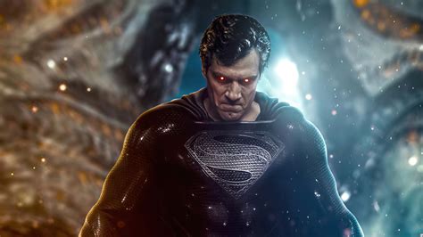 Superman Black Suit Justice League Snyder Cut 4k Hd Wallpaper