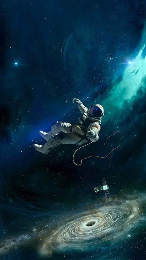 Astronaut In Floating In Outer Space Astronaut Art Space Art Art