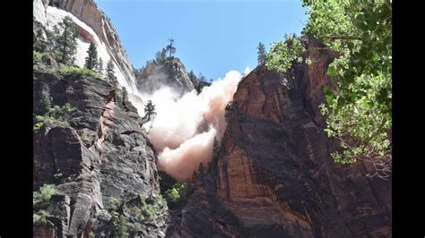 Zion Rock Slide Hidden Canyon Trail 83118 Youtube