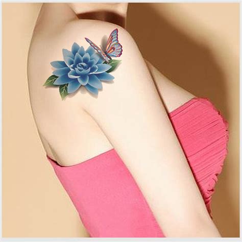 1pcs Womens 3d Tattoo Diy Stickers On The Body Glitter Mini Rose