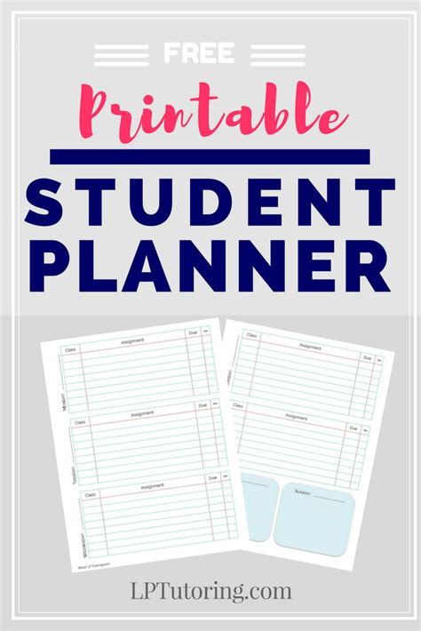 Free Printable Student Planner Pages College Student Planner