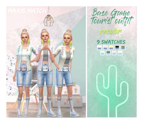 Emmibouquet Tourist Outfit Sims 4 Maxis Match