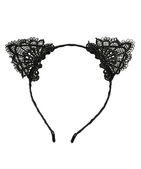 Cute Black Cat Ear Headwear Party Lace Hair Head Bands Headband Black