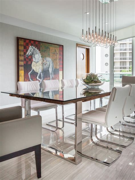 White Dining Room Is Contemporary Sophisticated Hgtv