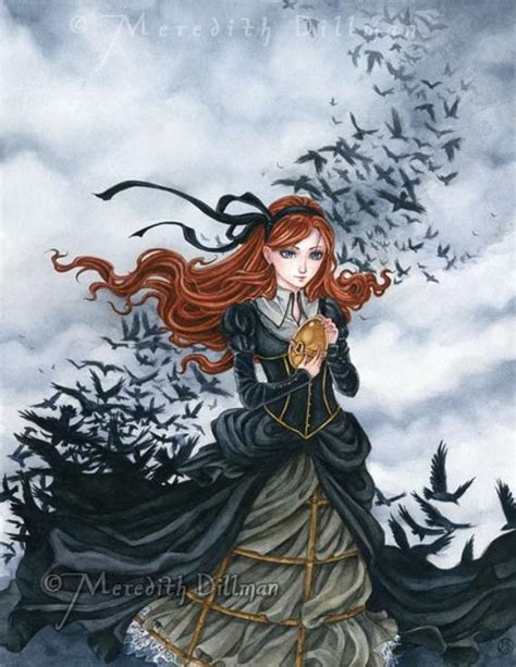 Steampunk Gothic Raven Victorian Girl 11x14 By Meredithdillman