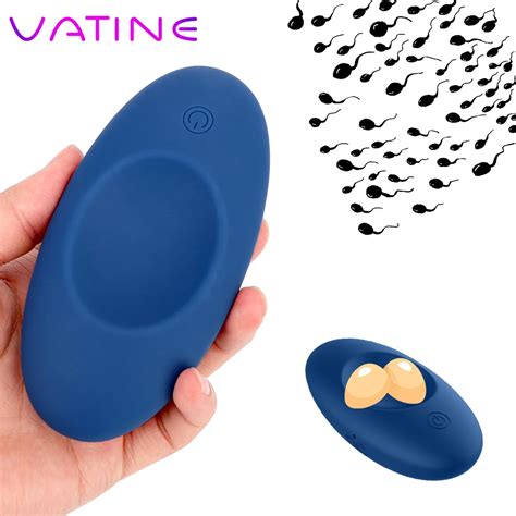 Vatine Testicle Vibrator Testis Massage Scrotum Ball Stretcher Vibrator Egg Delay Ejaculation