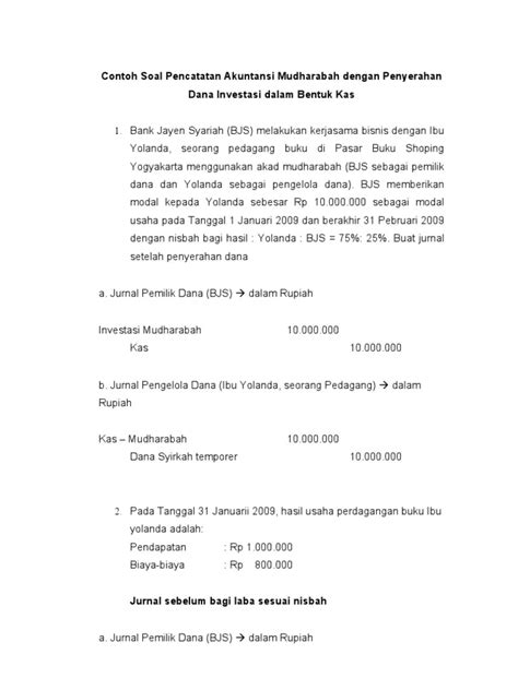 Check spelling or type a new query. 15+ Contoh Soal Akuntansi Musyarakah Dan Jawaban - Kumpulan Contoh Soal
