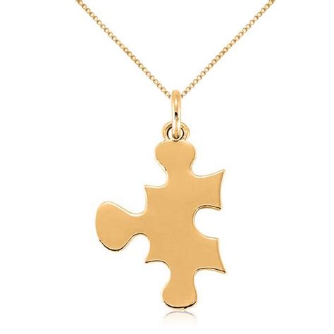 Each piece will vary in size but will all be approximately 1.2mm thick. Puzzle Piece Pendant Necklace in Plain Metal 14k Yellow ...