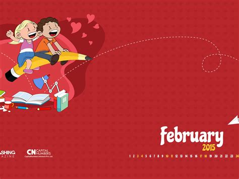 Fabulous February February 2015 Calendar Wallpaper Preview